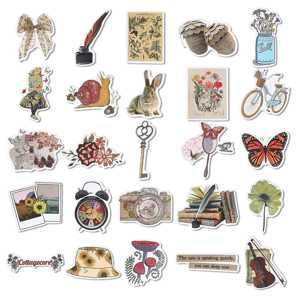 Vintage Stickers, 50 Scrapbook Stickers for Planners Junk Journal, Other