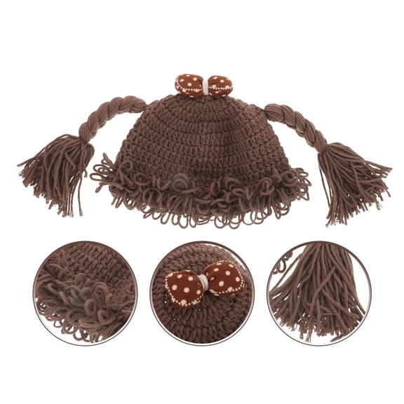 LOLIPPYY Toddler Hats Brown Wool 1Set Funny Design Warmth for New Parents