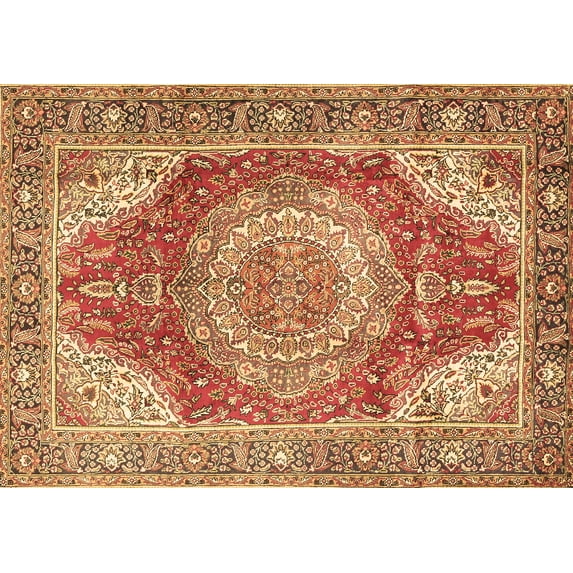 Ahgly Company Indoor Rectangle Medallion Brown Traditional Area Rugs, 4' x 6'
