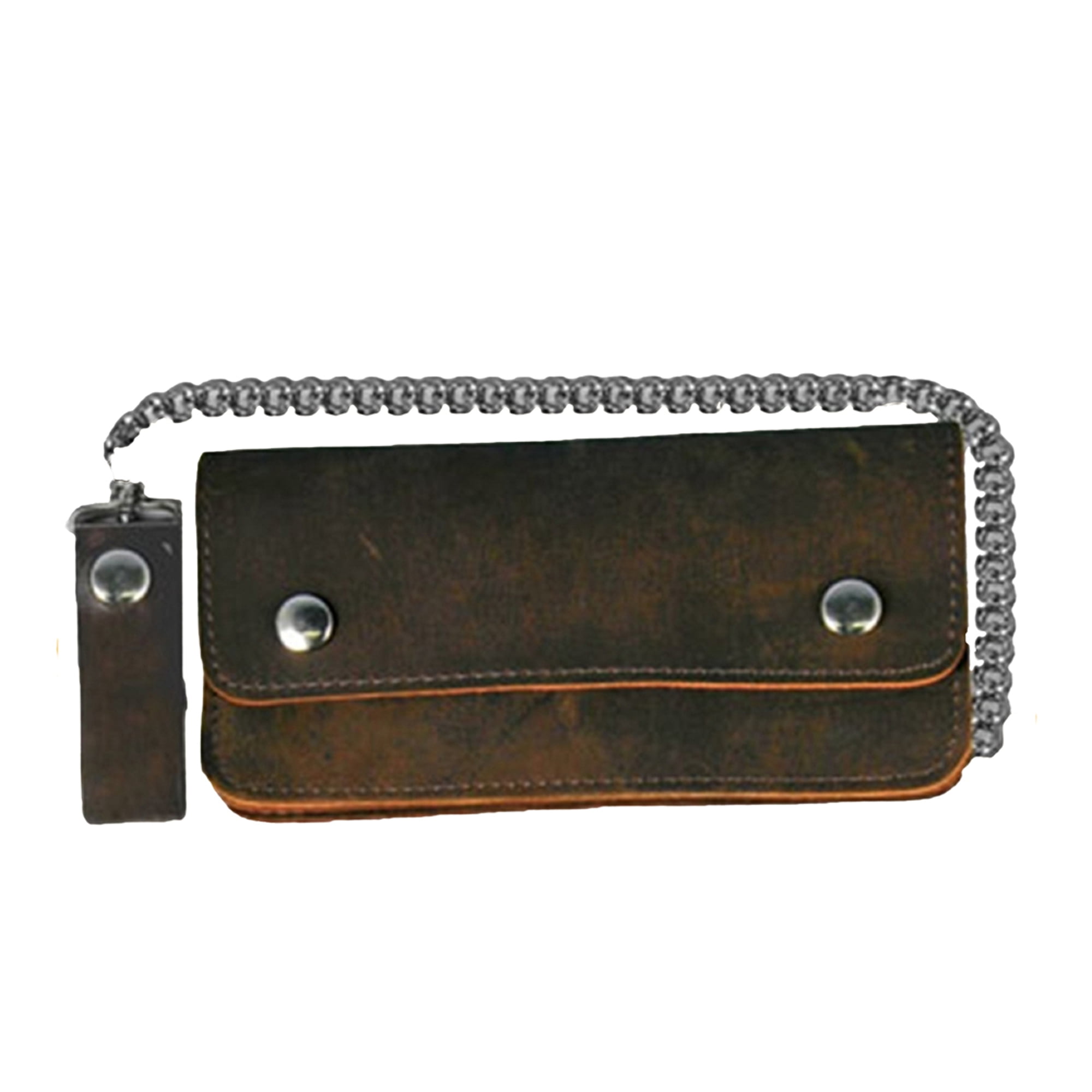 Trucker wallet 12 chain 10 credit card slots Brown leather 8 Biker