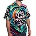 thumbnail image 2 of Valentine's Day Font Men's Short Sleeve Hawaiian Beach Shirt Casual Printed Button Down Summer Unisex Casual Shirt, 2 of 6