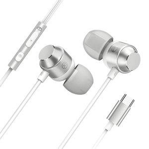 GJX Usb C Earbuds Wired Bass Heavy In-Ear Headphones Noise Isolating Corded Earphones Type C Gaming Earbuds with Mic Premium Wired Earbuds Usb C