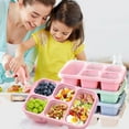 thumbnail image 6 of PandaTop Bento Snack Boxes - Reusable 5-Compartment Food Containers for Kids/Toddle/Adults,Divided Snack Containers for School, Work and Travel, Set of 4 Plastic Food Storage Containers, 6 of 8