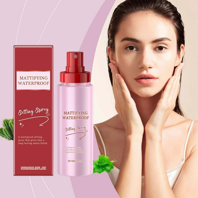 Summer Savings Clearance! Mattifying Waterproof Setting Spray, Long-Lasting Face Makeup Fixing Spray, Oil Control, Lightweight Hydrating Makeup Setting Spray for All-Day Matte Finish, 60ml