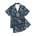 thumbnail image 6 of Feancey Women's Christmas Pajamas Short Set Xmas Snowflake Print Lounge 2 Piece Comfy Soft Button Down Pjs and Shorts Sleepwear Sets Back to School Prime Sales Multicolor XXL, 6 of 7