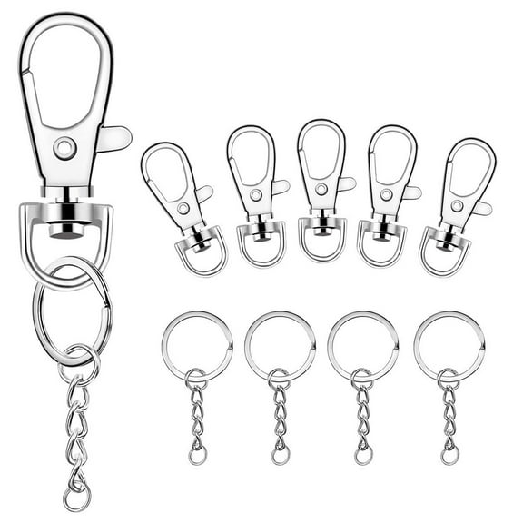 100PCS Keychain Kit with Hook 24mm for Key for Kid Adult Keychain Lanyard Bag Charm Jewelry