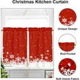 thumbnail image 3 of Christmas Kitchen Curtain, Red Xmas Snowflakes Velvet Curtain for Kitchen Window, Winter Window Treatment Rod Pocket Thermal Insulated Room Darkening Curtains, 26x30 Inch 2 Panels, 3 of 6