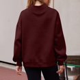 thumbnail image 5 of Gkeoshab Christmas Sweatshirt Women's Mock Neck High Collar Solid Color Sweatshirt, Breathable Coastal Fall Wear with Ribbed Trim for Layered Outfits and Breezy Waterfront Stroll Comfort Wine XL, 5 of 6
