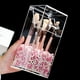 thumbnail image 4 of Organizadores acrílicos, organizador de brochas de maquillaje, organizador de tocador, almacenamiento de brochas de cosméticos a prueba de polvo con perlas blancas, 4 of 6