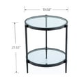 thumbnail image 6 of Modern Industrial Coffee Table: Crystal Clear Tempered Glass Top & Shelf, Matte Black Steel Frame, 19.7" Square, Durable, Living Room, Office, 6 of 6