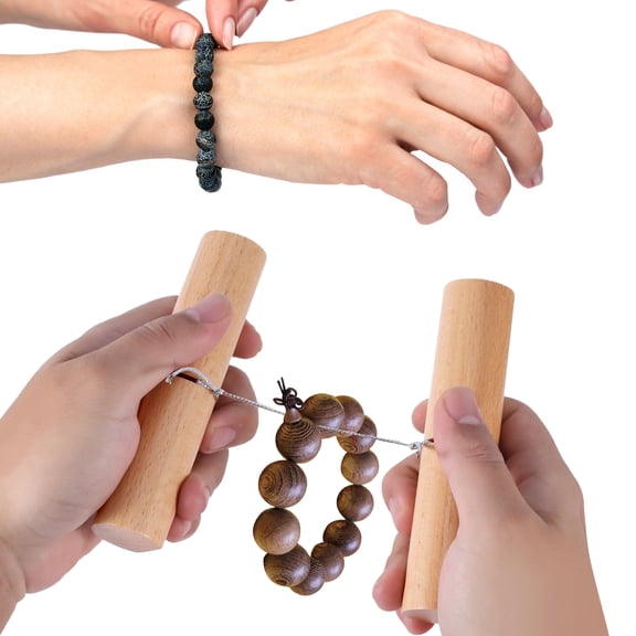 ZenCart 2 Pcs Wood Knot Grippers for Silicone Beads DIY Crafts Tightening Knots Puller Tool for Beads Wristlets Keychains Bracelets