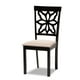 thumbnail image 2 of Juego de comedor de 7 piezas Baxton Studio Dallas Madera Acabado marrón oscuro Tapizado de tela color arena, 2 of 2