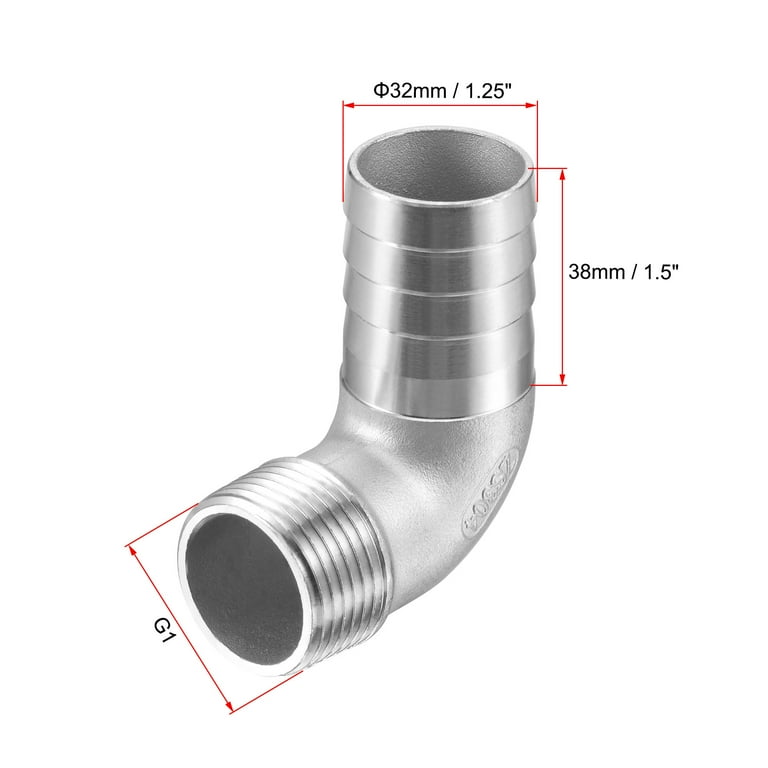 ファッション Unique Bargains 304 Stainless Steel Hose Barb Fitting Elbow 接合金具