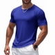 thumbnail image 3 of pstuiky camisetas para hombre, Blusa informal de manga corta con cuello en V y color liso para hombre ropa de hombre m, 3 of 8