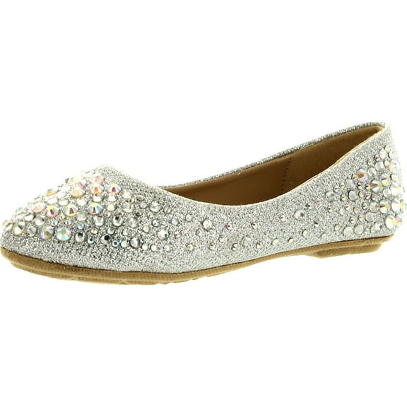 Link Girls Larisa-39K Rhinestone Ballet Ballerina Flats Shoes