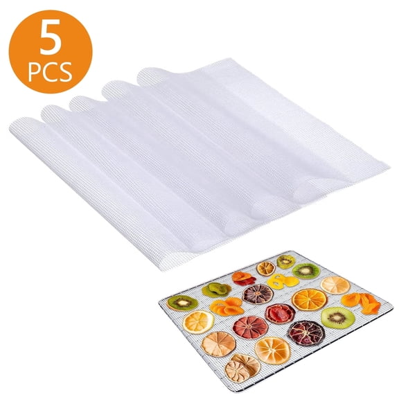 Tripumer 5 Pcs Silicone Dehydrator Sheets Dehydrator Mats Fruit Dryer Mesh Silicone Steamer Mat