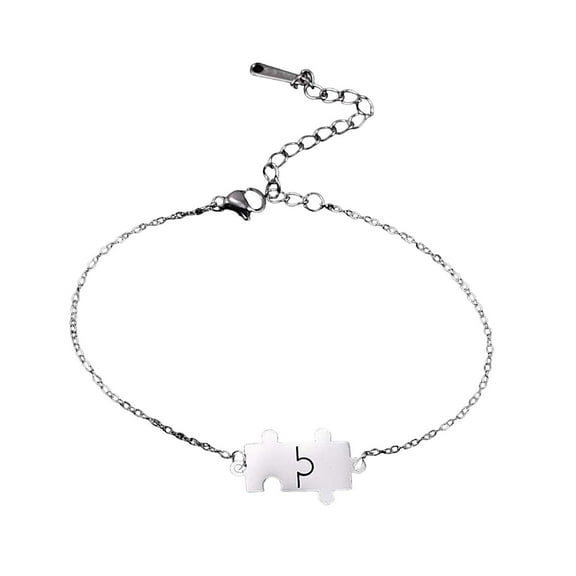 Jigsaw Puzzle Pieces Bracelet Autism Awareness Charm Bangle
