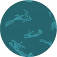 thumbnail image 1 of Ahgly Company Indoor Round Patterned Dark Turquoise Green Area Rugs, 4' Round, 1 of 6