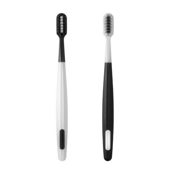 Oral Brush Non-slip Handle Square Hole Ergonomics Eco-friendly Portable Oral Care Tool Plastic Mavericks Adventures Black White Toothbrush for Adult