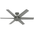 thumbnail image 6 of Hunter 52 inch Outdoor or Indoor Ceiling Fan No Light - Ceiling Fan without Light, For Patio, Porch, Garage, or Living Room, Standard Mount, 6 Blades, Wall Control - Jetty 51202, Matte Silver, 6 of 18