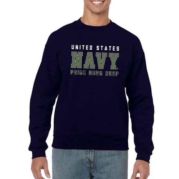 US Navy Mens Graphic Sweatshirt Navy - United States Navy Pride Cotton Blend Regular Fit