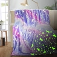 thumbnail image 2 of Unicorn Glow in The Dark Blanket for Girls/Kids Age 3-12, Soft Fleece Throw - 40"x60", 2 of 7