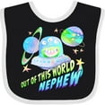 thumbnail image 3 of Inktastic Out of This World Nephew Cute Alien in Outer Space Boys Baby Bib, 3 of 4