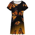 thumbnail image 3 of Orange Monarch Butterflys Women's Dress Short Sleeve Summer Sundress Summer Women Clothes, 3 of 7