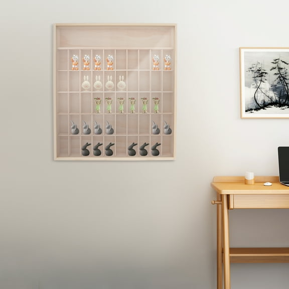 Wall-Mounted Solid Wood Display Cabinet Hand-Made Doll Storage Box Classified Storage Cabinet With Acrylic Transparent Door