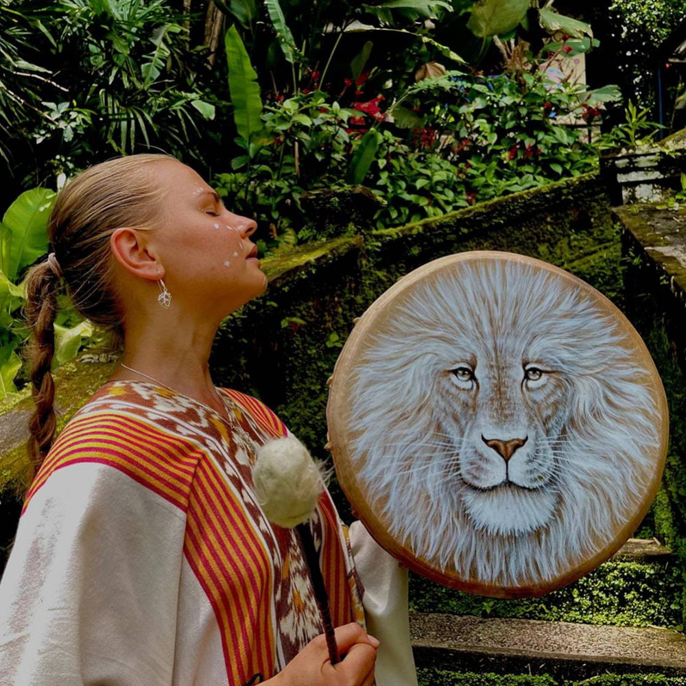 Sacred Vegan "Forest Nymph" drum,shamanic witch drum,sound healing tool