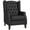 Black, variant on HOMCOM Button Tufted Accent Chair, Faux Leather Armchair, Brown