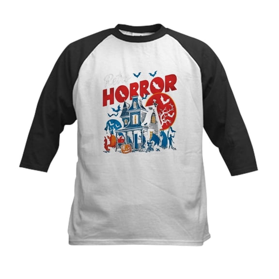 CafePress - Retro Horror T Shirt Kids Baseball T Shirt - Kids Cotton Baseball Jersey, 3/4 Sleeve Shirt