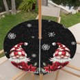 thumbnail image 6 of Round Outdoor Tablecloth with Umbrella Hole and Zipper, Black Gnomes Christmas Fitted Table Cover with Elastic Edge for 36-44 Inch, Snowflake Xmas Poinsettia Waterproof Patio Tablecoths for Picnic, 6 of 9