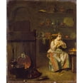 thumbnail image 2 of Nicolas Lancret 20x23 Gold Ornate Framed and Double Matted Museum Art Print Titled - A Young Woman in a Kitchen (C.1720-1725), 2 of 4