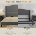 thumbnail image 4 of Merluxy 52.6" King Bed Frame with Camelback Headboard,Velvet Upholstered,Light Grey, 4 of 9