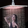 thumbnail image 3 of Chrome 8 inch Rain Shower Head LED Square Rainfall Overhead Sprayer Brass, 3 of 14