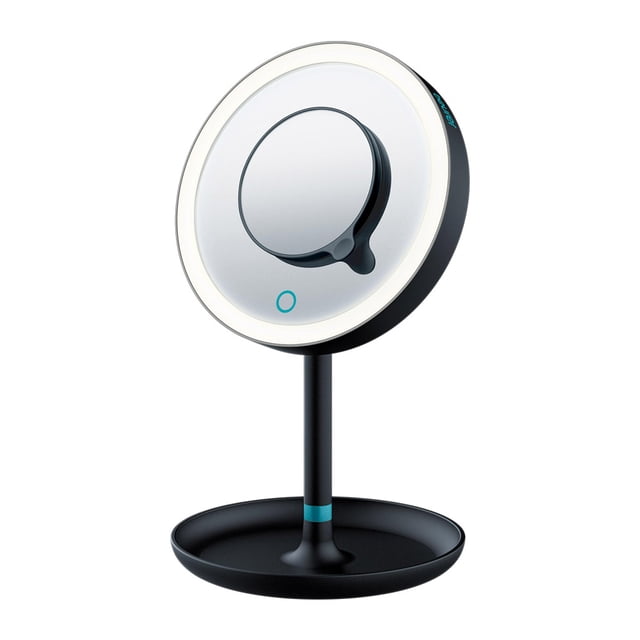 Espejo con Luz LED Beurer BS45BF23, con Sensor Touch para Maquillarse, Incluye Espejo Magnético Extra de 5 Aumentos