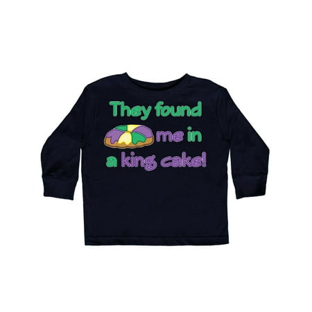 

Inktastic They Found Me in a King Cake Gift Toddler Boy or Toddler Girl Long Sleeve T-Shirt