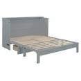 thumbnail image 4 of Queen Size Murphy Bed with Large Capacity Drawers, Space-Saving Cabinet Bed with Foldable Design, for  Apartments, Guesthouses, Gray, 4 of 9