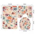 thumbnail image 3 of Pioneer Flower Floral Print Pattern Bathroom Rugs Sets 3 Piece,Toilet Cover Set,Absorbent Non Slip Bathroom Mats Sets with U-Shaped Contour Rug Toilet Rug Set, 3 of 5