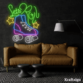 thumbnail image 4 of Craftnamesign Let's Roll Neon Signs, Roller Skating Club Decor, LED Signs, 4 of 4