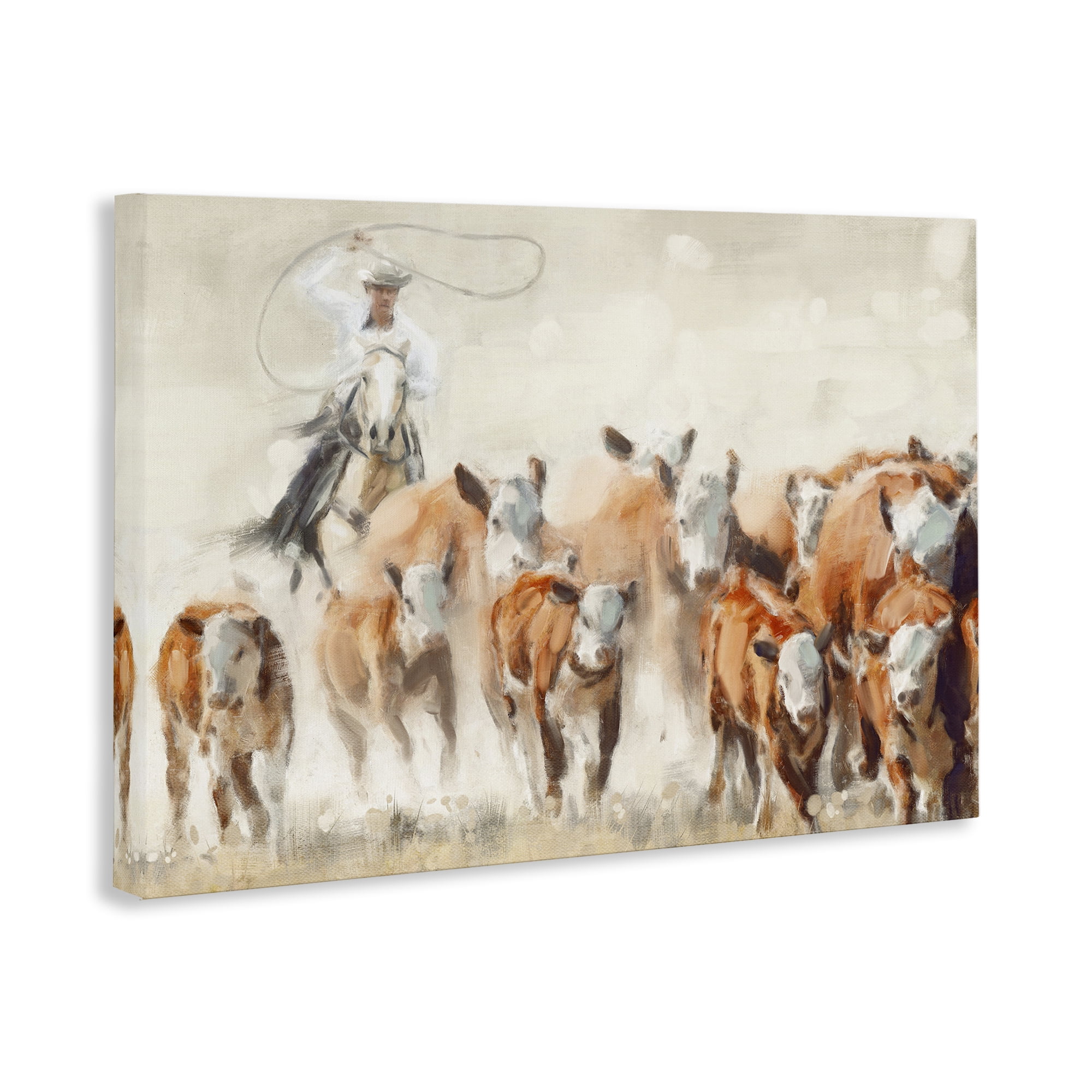 Stupell Industries Equestrian Round Up Animals & Insects Painting Gallery Wrapped Canvas Art Print Wall Art, 45 x 30