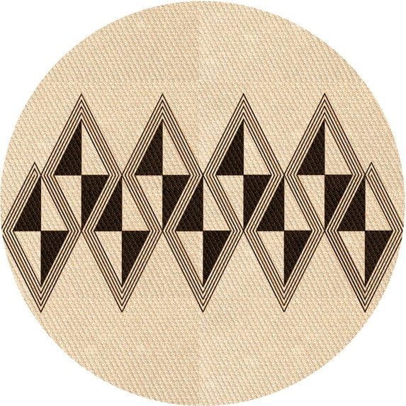 Ahgly Company Machine Washable Indoor Round Transitional Copper Brown Area Rugs, 3' Round