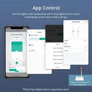 Roller Shade Driver, Zigbee-Compatible, Built-in Battery, 3-Speed Quiet Operation, Motorized Smart Blinds for Smart Home with Tuya App & Alexa Google Home Voice Control, Tuya Zigbee Hub Required