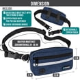 thumbnail image 2 of PetAmi Hands Free Dog Leash for Running & Walking, Zipper Waist Belt Fanny Pack with Poop Bag Dispenser, Dual Padded Handles, Shock-Absorbing Bungee for Small Medium Large Pet, Single, Heather Navy, 2 of 7