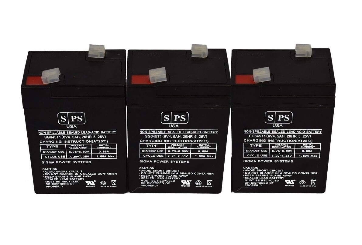 SPS Brand 6V 4.5 Ah UPS Replacement Battery for Powertron PE46RF1 (3