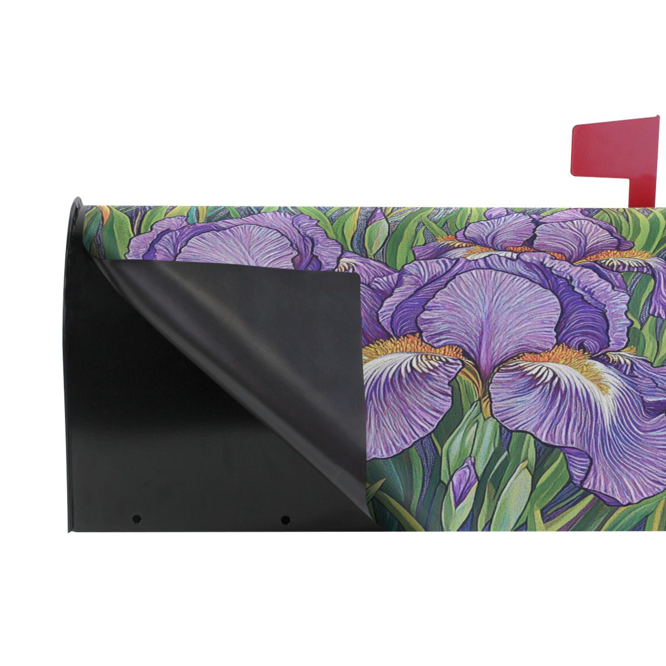 WOBOGO Purple Iris Mailbox Cover Magnetic for Garden Yard Home Decor Standard Size 25.4×20.78in