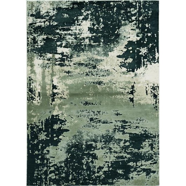 HomeRoots 352747 5 ft. 3 in. x 7 ft. 7 in. Polyester Silver Charcoal Area Rug