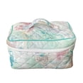 thumbnail image 1 of Bolso cosmético acolchado floral algodón viaje artículos de tocador damas monedero (pintura), 1 of 7