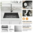 thumbnail image 4 of Double Bowl Black Undermount Workstation Kitchen Sink - 33x19 Gunmetal Black 18 Gauge Stainless Steel Deep Undermount Double  Bowl Workstation Sink, 4 of 9